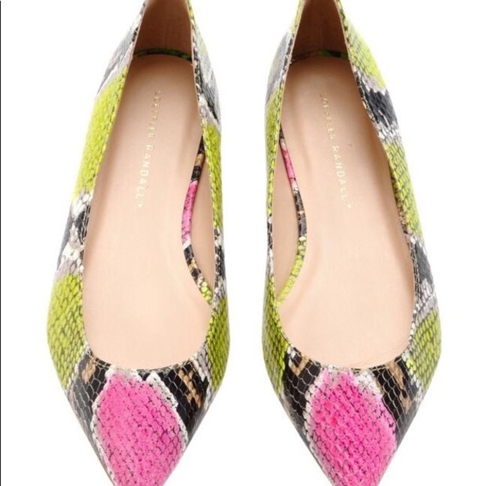 Like new women’s snakeskin ballet point flat multicolor Loeffler Randall